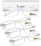 LUFF 4Pcs Anti-Blue-ray Reading Glasses Portable Ultra-Light Readers(2.25X)