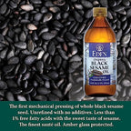 Eden Organic Black Sesame Oil, Unrefined, 100% Black Sesame Seed, 16 oz Amber Glass Bottle