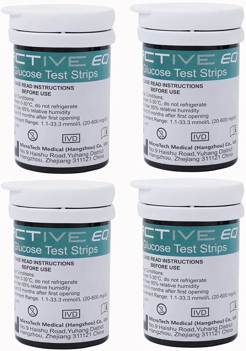 Exactive EQ Test Strips x100 pieces and Lancets x 100 for Blood Glucose Meter Blood Sugar Monitor