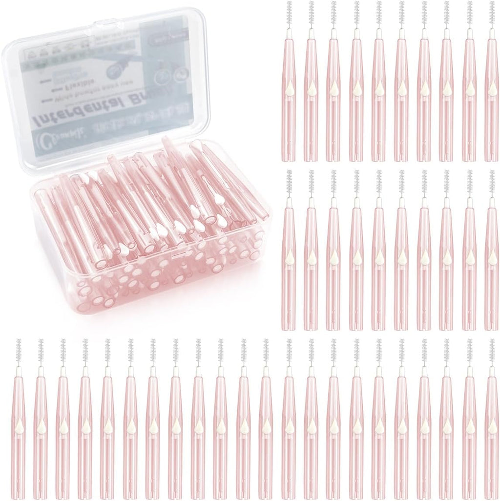 60PCS Interdental Brush Push-Pull Type Slim Tooth Cleaning Tool Soft Toothpick Cleaners Tooth Flossing Head Oral Dental Hygiene Brush