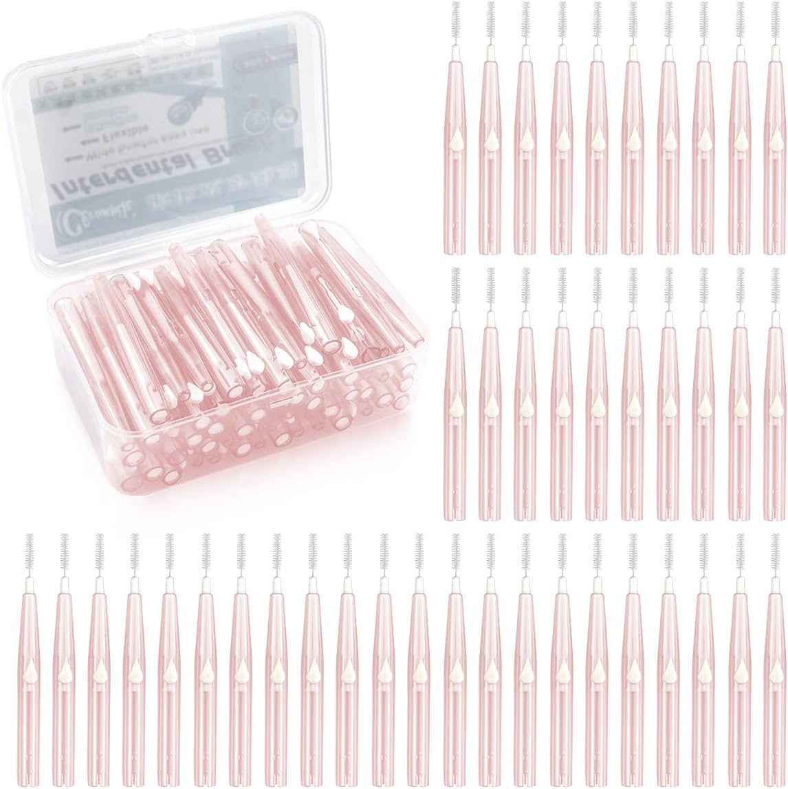 60PCS Interdental Brush Push-Pull Type Slim Tooth Cleaning Tool Soft Toothpick Cleaners Tooth Flossing Head Oral Dental Hygiene Brush