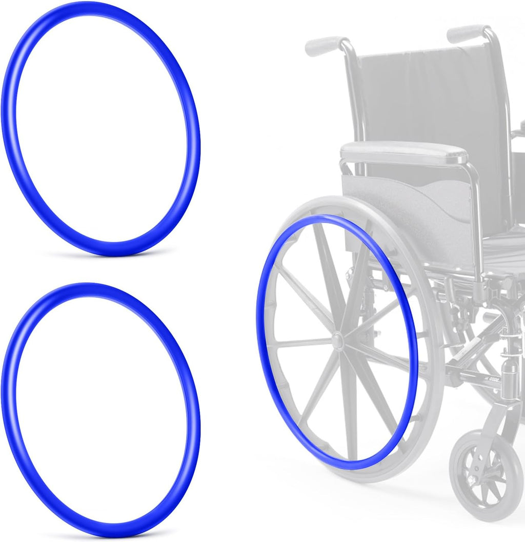 1 Pair Wheelchair Push Rim Covers for Invacare Wheelchair Accessories, Rear Wheel Grips Cover,Non-Slip Wear-Resistant Hand Push Cover Wheelchair(Blue, 22 in)
