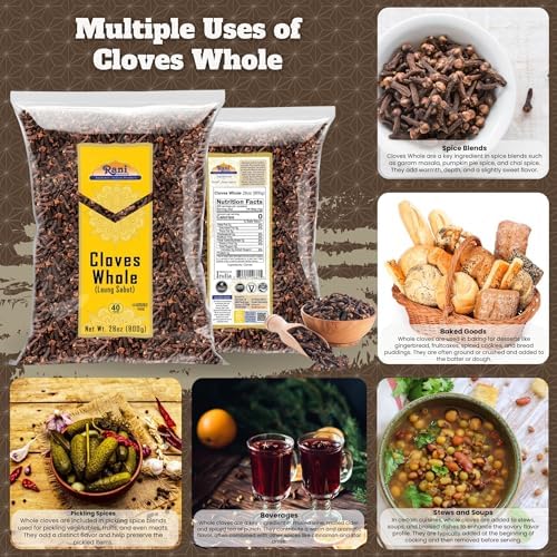 Rani Cloves Whole (Laung) 28oz (800g) Great for Food, Tea, Pomander Balls and Potpourri, Hand Selected, Spice ~ All Natural | NON-GMO | Kosher | Vegan | Gluten Friendly | Indian Origin