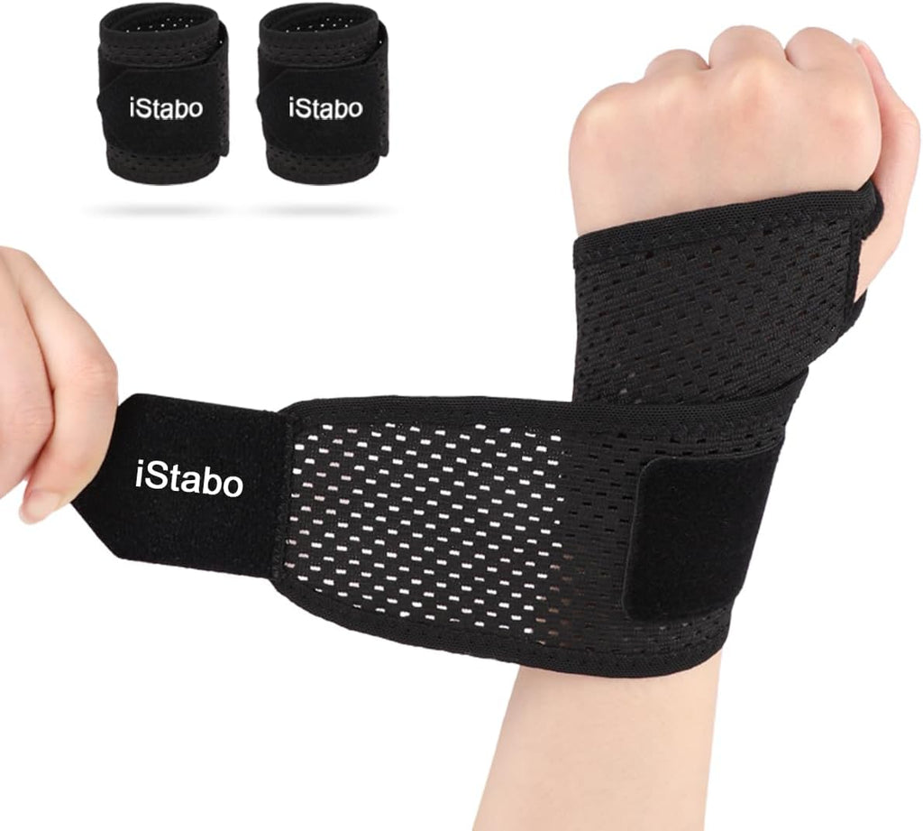 Ultra Thin Mesh Wrist Strap Brace Support for Workouts & Daily Use, Carpal Tunnel Pain Relief, Ulnar Wrist Wraps Repetitive Wrist Use Injury, Fit Left or Right Hand, Breathable Adjustable (2, Black)