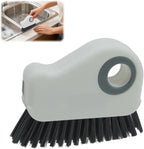 2-in-1 Window Groove Cleaning Brush, Handheld Crevice Cleaner Tool with Dustpan, Sliding Door Track Cleaning Brushes for Keyboard Blind Gap Corner Detail Sweeper Space
