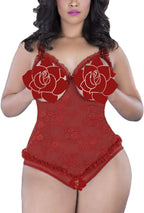 Plus Size Lingerie for Women Sexy One-Piece Teddy Valentine's Day Lingerie Bodysuit
