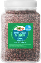 Sour Cream & Onion Roasted Edible Crickets - Pound Size - Pound Size - Crickets you can eat - Farm raised for human consumption, 16 Ounce
