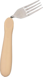 Homecraft Caring Cutlery, Ivory Handle Left Handed Fork Stainless Steel Eating Utensil, Silverware for Weak Grip, Restricted Movement, Elderly, Disabled, Handicaps