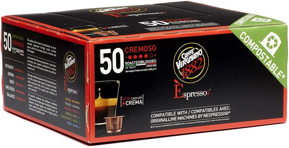 Caffe Vergnano Cremoso Capsules Compatible with Original Line Machines by Nespresso - 50 Count (Pack of 1)