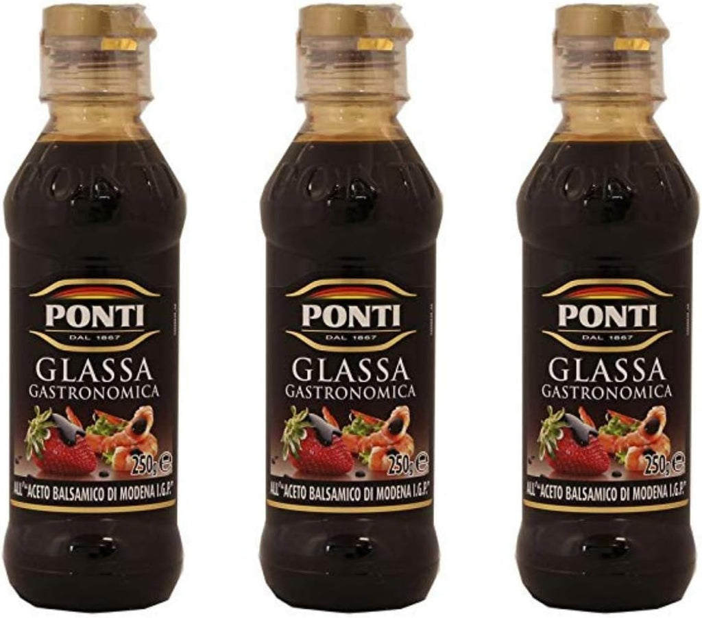 3x Ponti Aceto Balsamico di Modena Italian Balsamic Vinegar 250ml