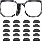 20 Pairs Eyeglass Nose Pads Stick On Silicone Anti-Slip for Glasses Sunglasses Thin Nose Pads Eyeglasses, Adhesive Nose Pad for Eyeglass, Anti Slip Eyeglass Nose Pads (Black)