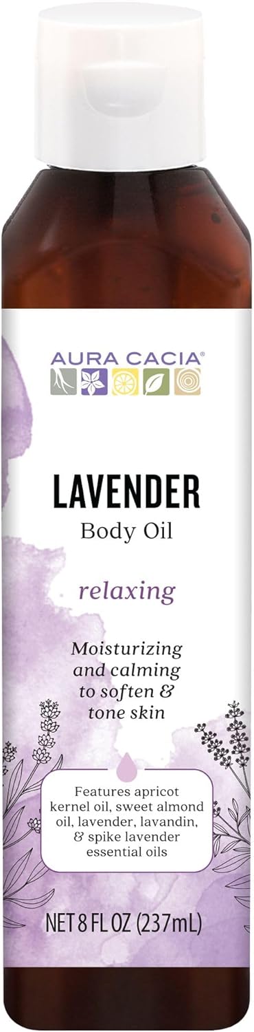 AURA CACIA Lavender Body Oil, 8 FZ
