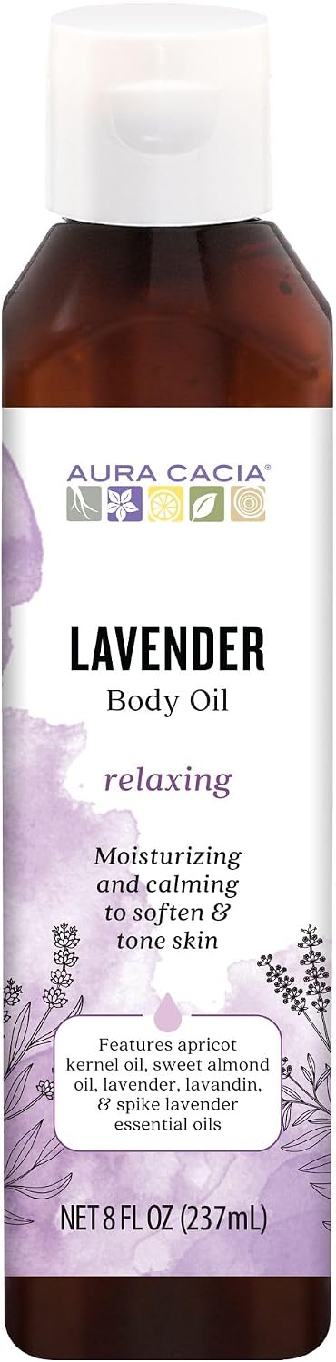 Aura Cacia Aromatherapy Bath, Body & Massage Oil, Lavender Harvest - 8 Ounce