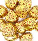 Chocolate Peanut Butter Hearts Wedding Favors – Gold Wrapped Candy, Individually Wrapped Milk Chocolate Peanut Butter Hearts 14 Ounce (About 39 Pieces)