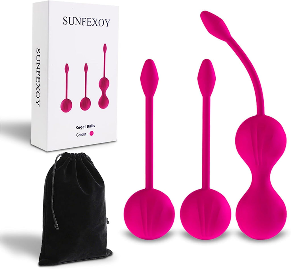 Kegel Silicone 3 Balls for Women Vaginal Tightening Exercise Set Kegel Tightener Balls Tightening Exercise 100% Waterproof (Light Pink)