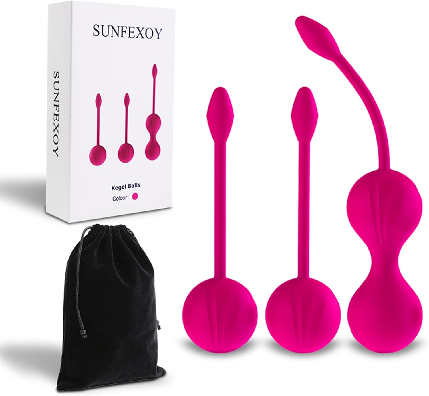 Kegel Silicone 3 Balls for Women Vaginal Tightening Exercise Set Kegel Tightener Balls Tightening Exercise 100% Waterproof (Light Pink)