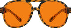 Eyekepper Oversize Pilot Metalless Sleeping Glasses Blue & Green Light Blocking, Amber Len Night Time for Men Women