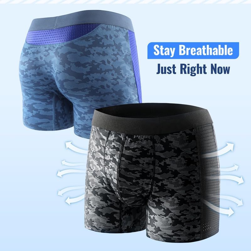 Carer Men’s Incontinence Underwear, Washable Reusable Breathable Leak Proof Underwear for Men Boxer Briefs for Bladder Leakage, 80ml Absorbent Pad Breathable 3 Pack, 2X-Large