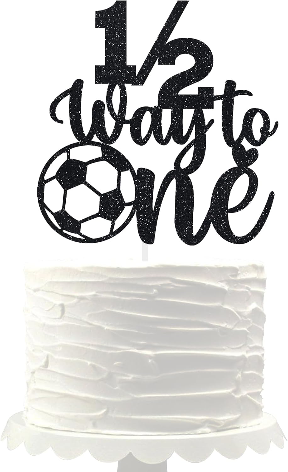 Soccer 1/2 Way to One Cake Topper half birthday decoration baby boys girls 6 month birthday party supplies