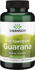 Swanson Guarana 500 Milligrams 100 Capsules