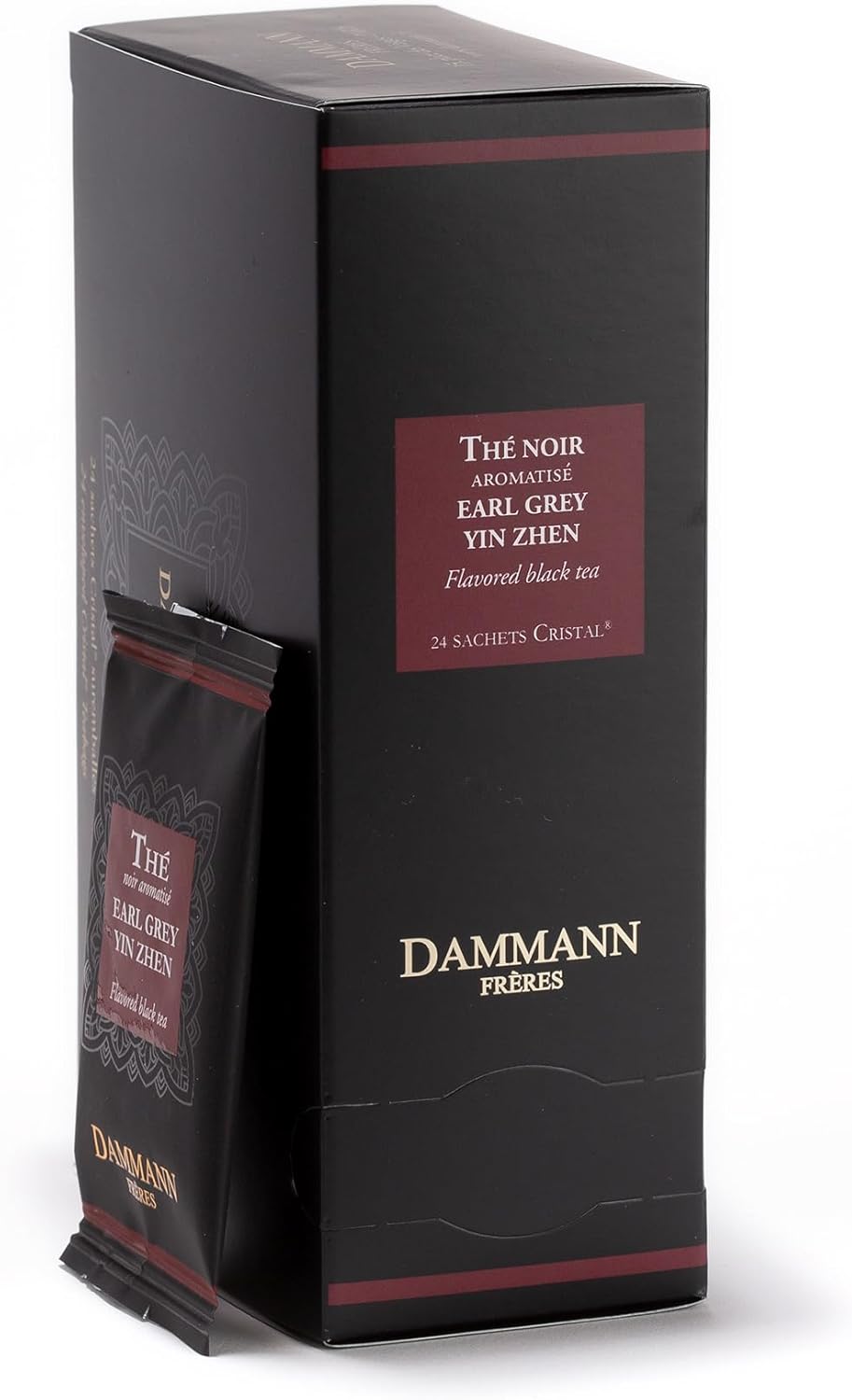 Dammann Freres Sachets, Earl Grey Yin Zhen Tea Bags, Premium Gourmet French Black Tea, Blend Bergamot, Individually Wrapped, 24 Count (Single Pack)