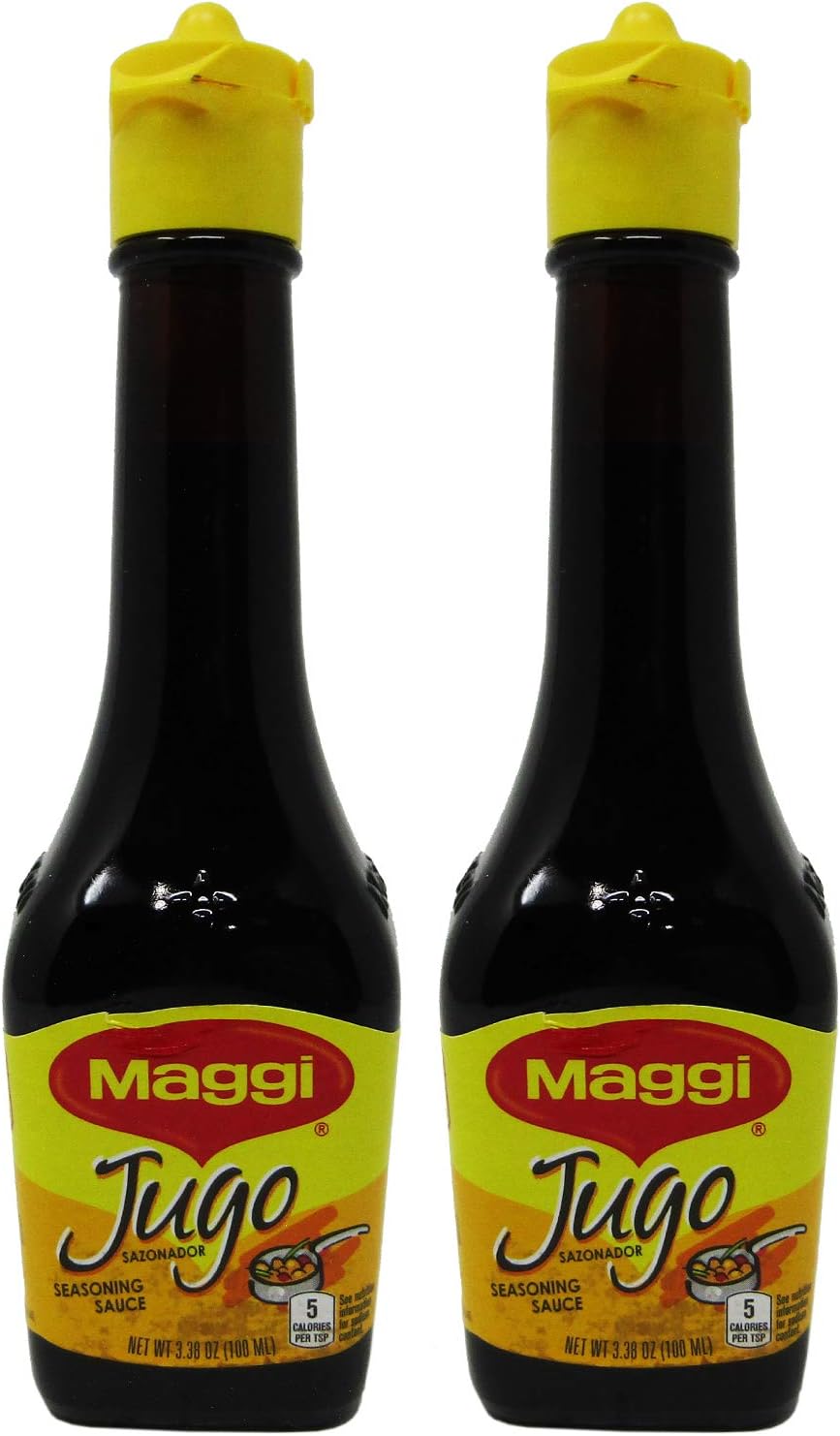 Jugo Maggi Seasoning Sauces Lot Of Two 3.38 oz Each Glass Bottles Sealed