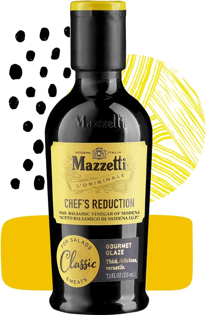 Mazzetti Classic Glaze Balsamic Vinegar of Modena PGI, 7.3 Fl Oz, Versatile, Thick & Rich, Perfect for Drizzling, Salads & Meat, Crafted in Italy