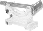 Linkidea Acrylic Men's Razor Stand Holder, Stable Storage Bracket Bathroom Countertop Organizer, Easy Clean, Compatible with Gillette Fusion 5 Power, Merkur 23C, Shaving Revolution (Clear)