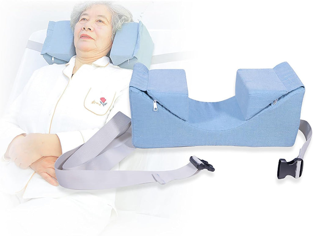 Anti-lateral Headrest, Curved Sponge Pillow for Wheelchair Care Beds for Disabled Patients, Adjustable and Removable, Protects The Elderly’s Cervical Spine, Bed Width Range: Within 90cm