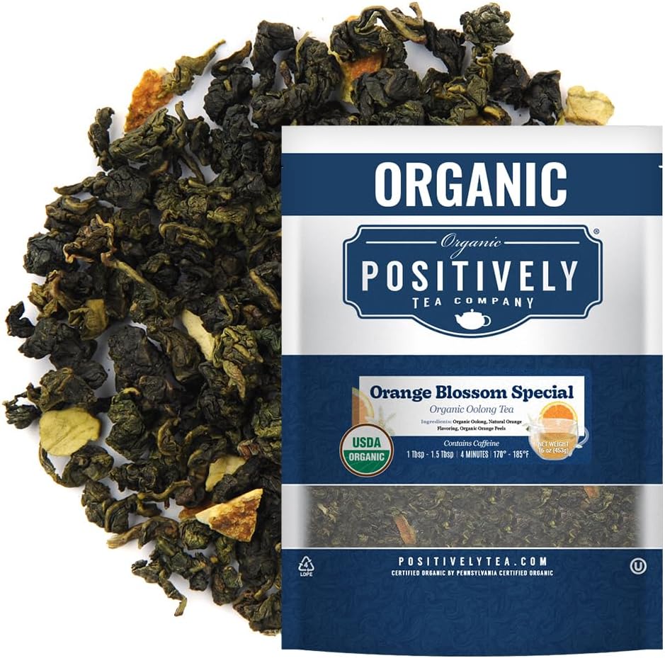 Organic Positively Tea Company, Orange Blossom Special, Oolong Tea, Loose Leaf, 16 Ounce