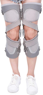 MBROS Knee Joint Load-Free Knee Brace Grey Cloth Breathable Support Knee Joint Meniscus Cartilage Wear Fixed Decompression Dual Power Belt Left and Right
