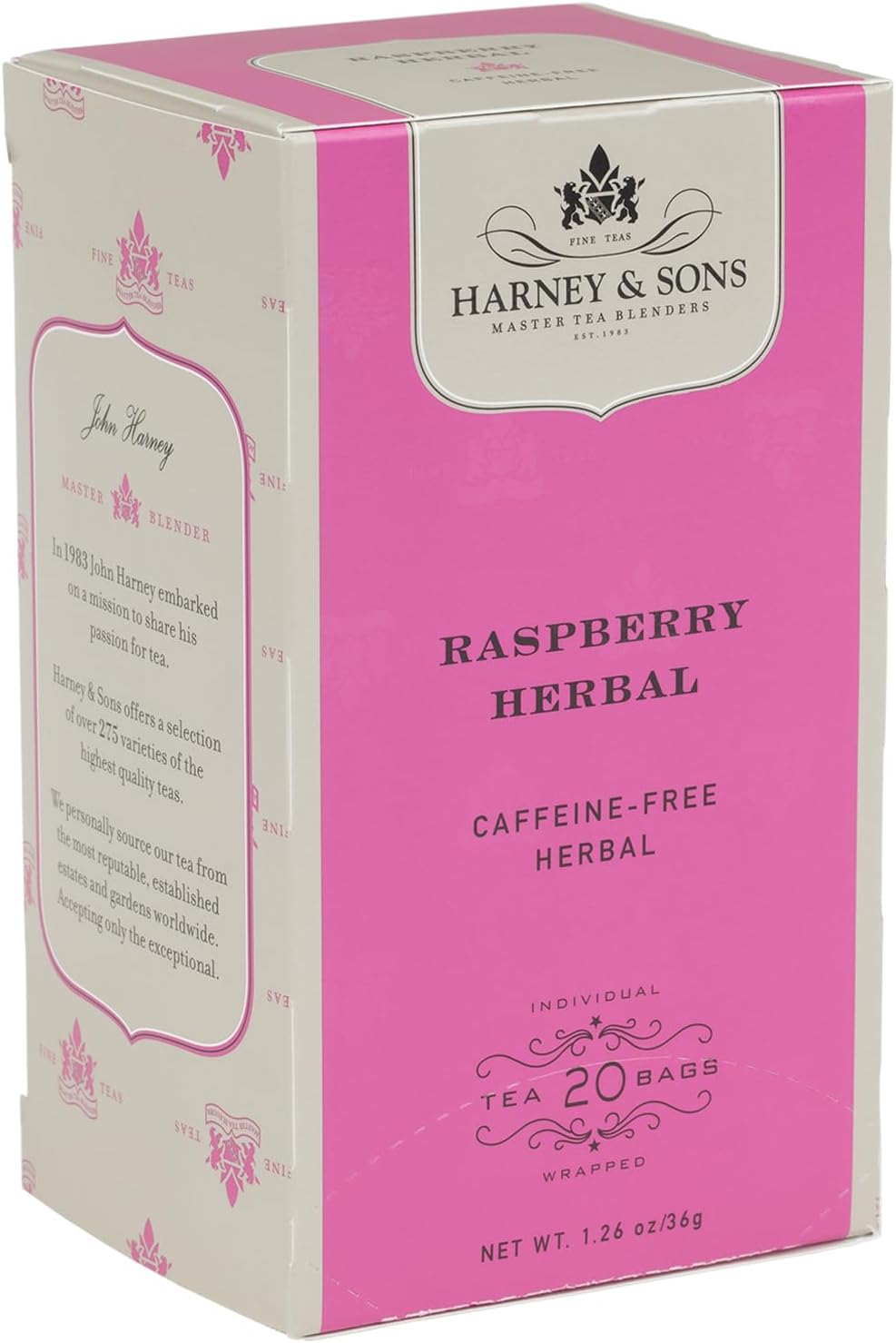Harney & Sons Herbal Tea, Red Raspberry, 20 Tea Bags, 1.29 Oz