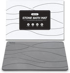 Natural Stone Bath Mat, Absorbent and Quick Dry, Diatomite Non-Slip Bathroom Rugs, Easy to Clean, Rugs for Bathroom Kitchen Living Room Doormat, Home Decor Accessories, 15.3″x23.6″, Dark Gray