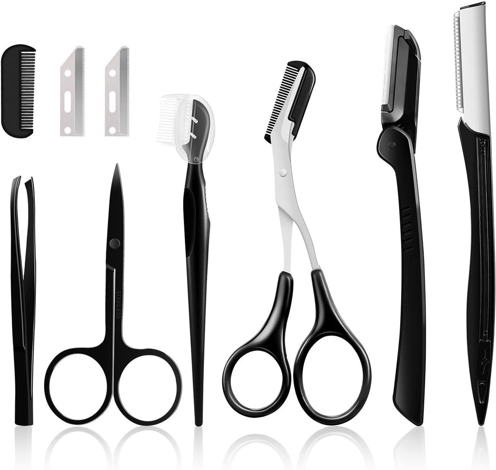 Eyebrow Kit, Multipurpose Exfoliating Dermaplaning Tool Face kits for Women Girl, Eyebrow Grooming Set (9 in 1)