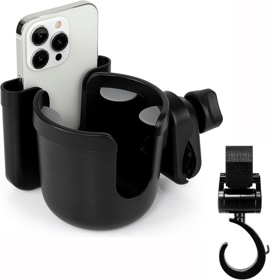 Accmor Walker Cup Holder with Hook Set, Wheelchair Cup Holder, Stroller Cup Holder, Universal Cup Holder for Walker, Wheelchair, Rollator, Stroller, Scooter, Bike Accessory