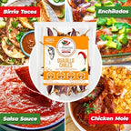 Guajillo Chiles Peppers Dried Whole 4 oz – Natural and Premium. Great For Mexican Recipes Like Mole, Tamales, Salsa, Meats. Mild to Medium Heat, Complex Fruity Flavor. Resealable Bag