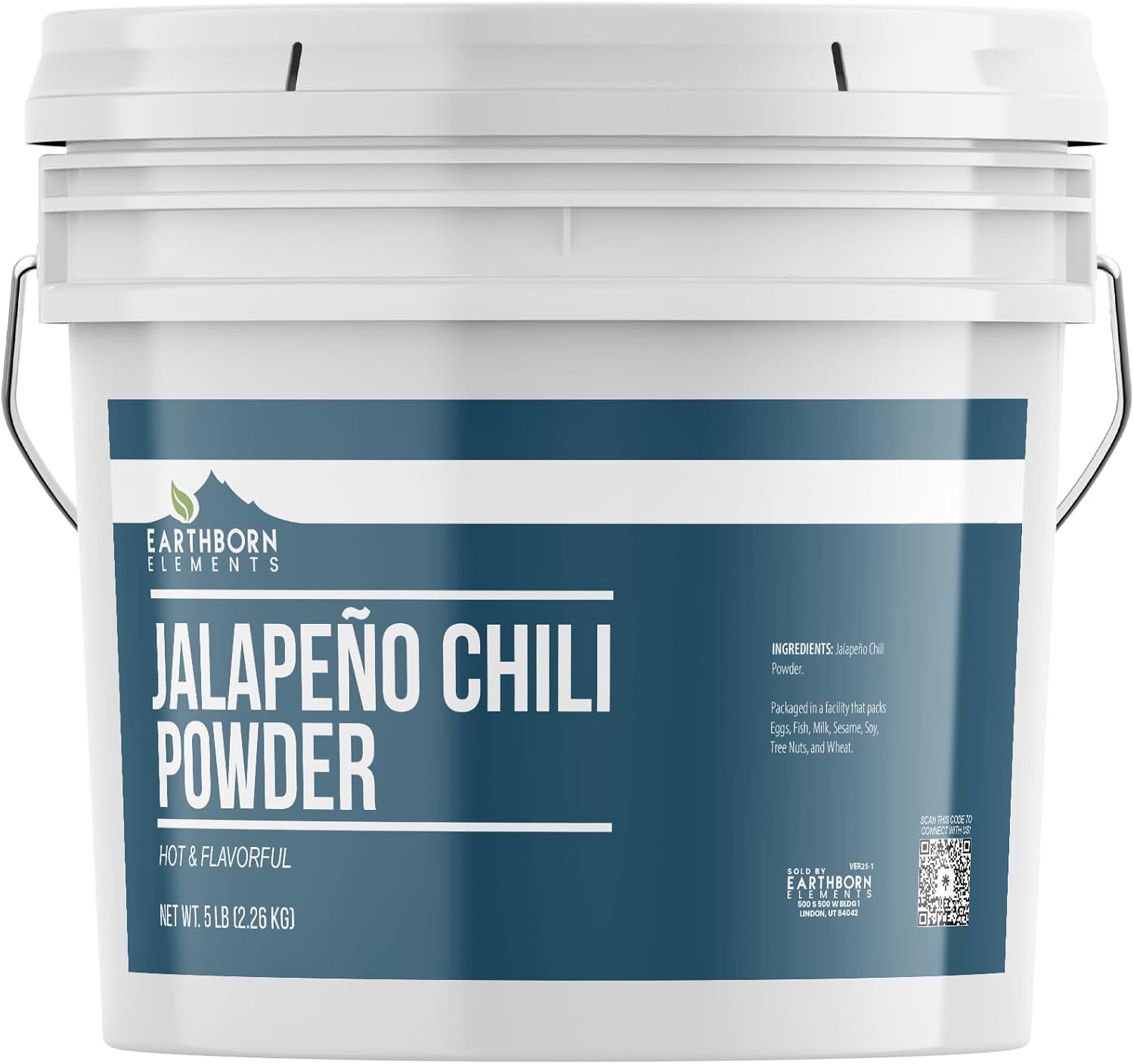 Earthborn Elements Jalapeño Chile Powder 1 Gallon Bucket, Hot & Flavorful, Bulk Size