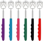 6 Pack Telescoping Back Scratcher - Bear Claw Back Scratchers - Portable Extendable Backscratcher with Rubber Handles in Black, Blue, Green, Purple, Red, Pink Color