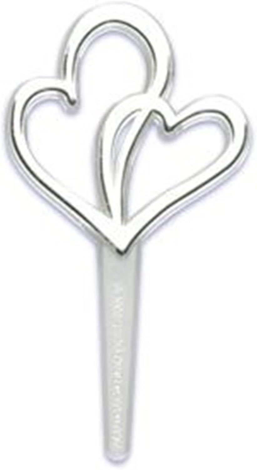 24 Count Double Silver Heart Love Cupcake Picks Toppers Wedding Bridal Shower Party Supplies