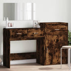 3 Piece Dressing Table Set Smoked Oak Engineered Wood,Dressing Table, Vanity Makeup Table, Girls Dressing Table, Cosmetic Bedroom Dresser Make Up Writing Desk for Bedroom Furniture