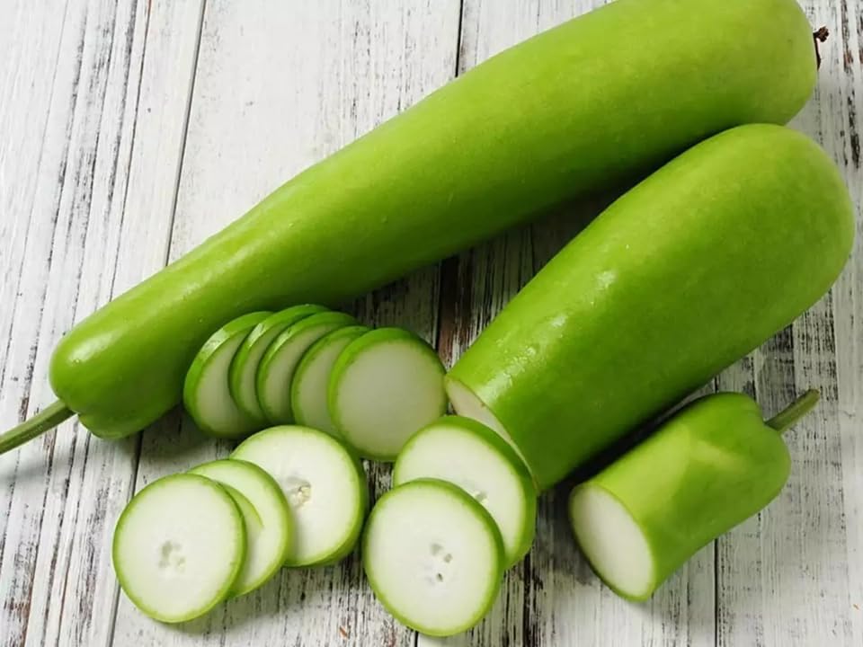 TomorrowSeeds - Calabash Bottle Gourd Seeds - 60+ Count - for 2026 Planting Lauki Dudhi Long Melon Loki Indian Doodhi Kaddu Opo Squash Chinese Asian Vegetable Grow Your Own Home Farm Patio Healthy