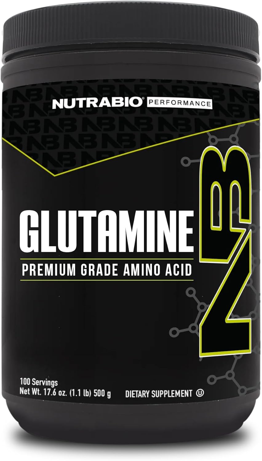 NutraBio Pure L-Glutamine Powder, 100 Servings L-Glutamine Supplement, Amino Acid, Pure Grade, Glutamina, Absolutely no Additives, Fillers or Excipients, Muscle Recovery Supplement - (500 Grams)