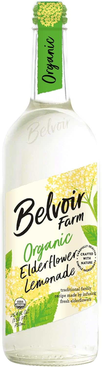 Belvoir Organic Elderflower Lemonade, 25.4 Fl Oz | Organic and Refreshing Elderflower Lemonade | Made with Natural Ingredients | Perfect for Summer | No Artificial Sweeteners
