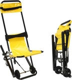 Folding Stair Chair with Wheels, 350LBS Capacity Emergency Evacuation Chair with Safety Belts, Portable Transport Stretcher for Home, Hospital, Public Spaces to Assist Moving Elderly, Yellow & Black