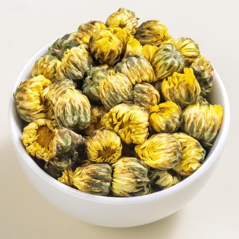 Top Grade Chinese Chrysanthemum Tea – 100g/3.52oz – Tai Ju (胎菊), Premium Natural Dried Chrysanthemum Flowers, Loose Leaf, Non-GMO, Caffeine-Free, Soothes Eyes & Clears Heat
