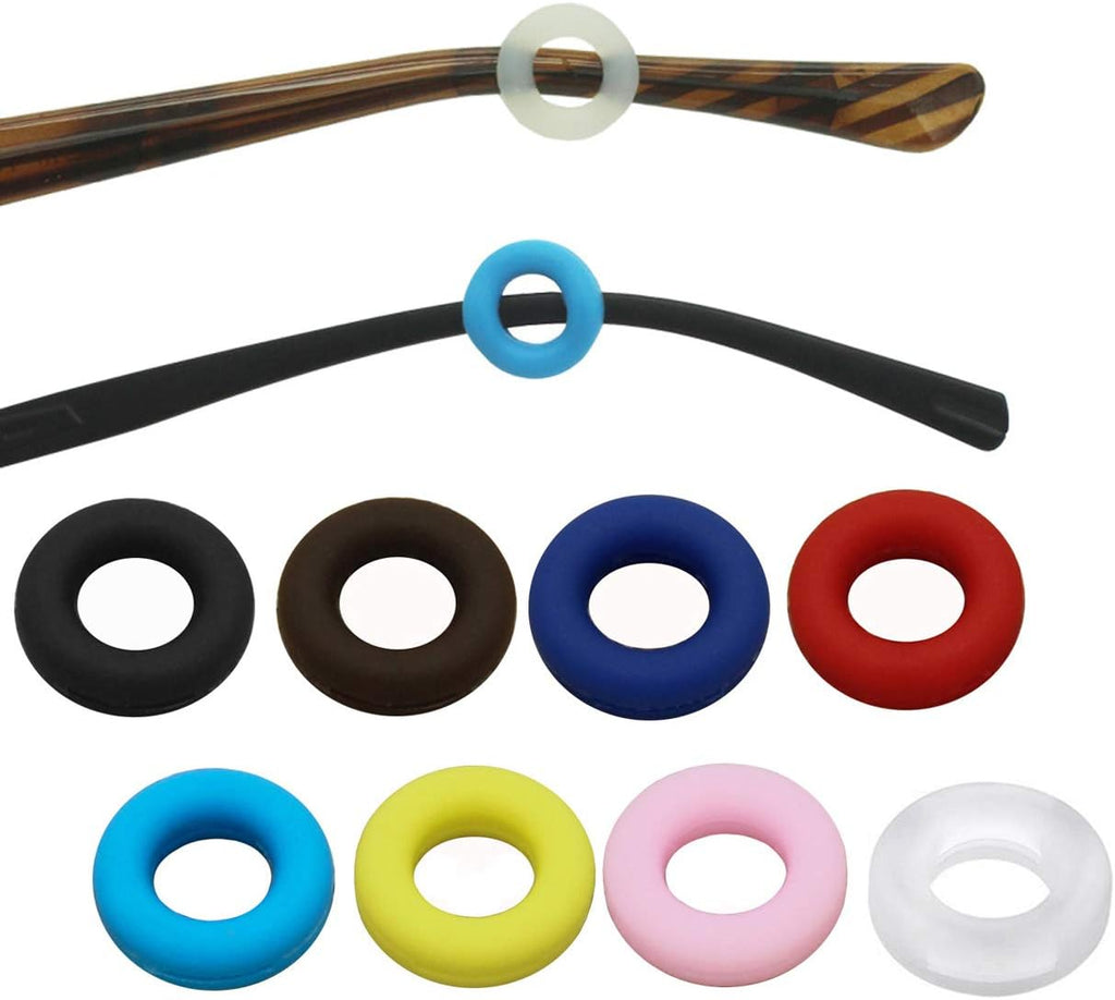 16 Pairs Silicone Glasses Legs Anti-Slip Ring Eyeglass Frame Grips Eyeglass Retainers Eyewear Comfort Replacement Tips Glasses Temple Tips (8 Colors)