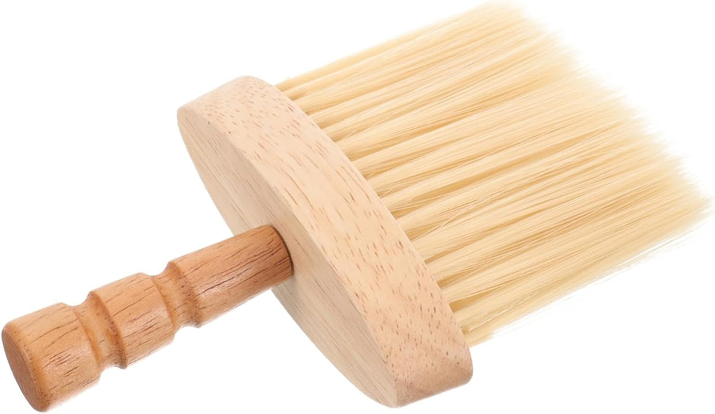 Barber Neck Duster Brush Stylish Wooden Handle Hair Cutting Tool for Salon Use Comfortable and Skin-friendly Design for Gentlemen Easy to Clean and Essential for Grooming Rituals