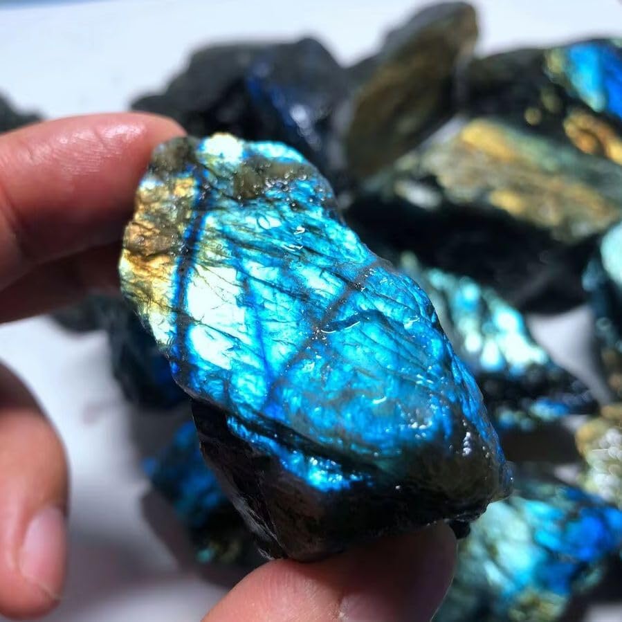 1pc 20-40g Blue Moonstone Stone Pendant Purple Labradorite Rough Crystal raw Stone Specimens Home Decor