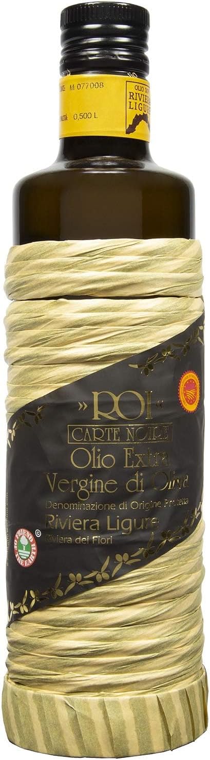 ROI Italian Extra Virgin Olive Oil - Made from Ligurian Taggiasca Olives - Polyphenol Rich EVOO - DOP Certified - Fresh Cold Pressed in Italy - Low Acid - No Pesticides, No GMO - 16.9 fl oz 500 ml