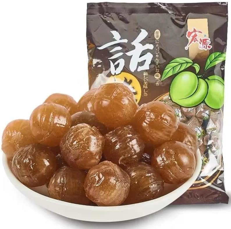 Sweet and sour guava candy, instant orange and plum hard candy, Chinese classic fruit candies, healthy preserved fruits, mixed flavor sugar snack gift pack, gummies, sweets (Plum sugar,500g)
